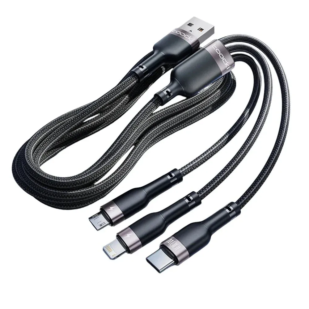 6a 100w 3 in 1 Usb Cable for Iphone Huawei Xiaomi