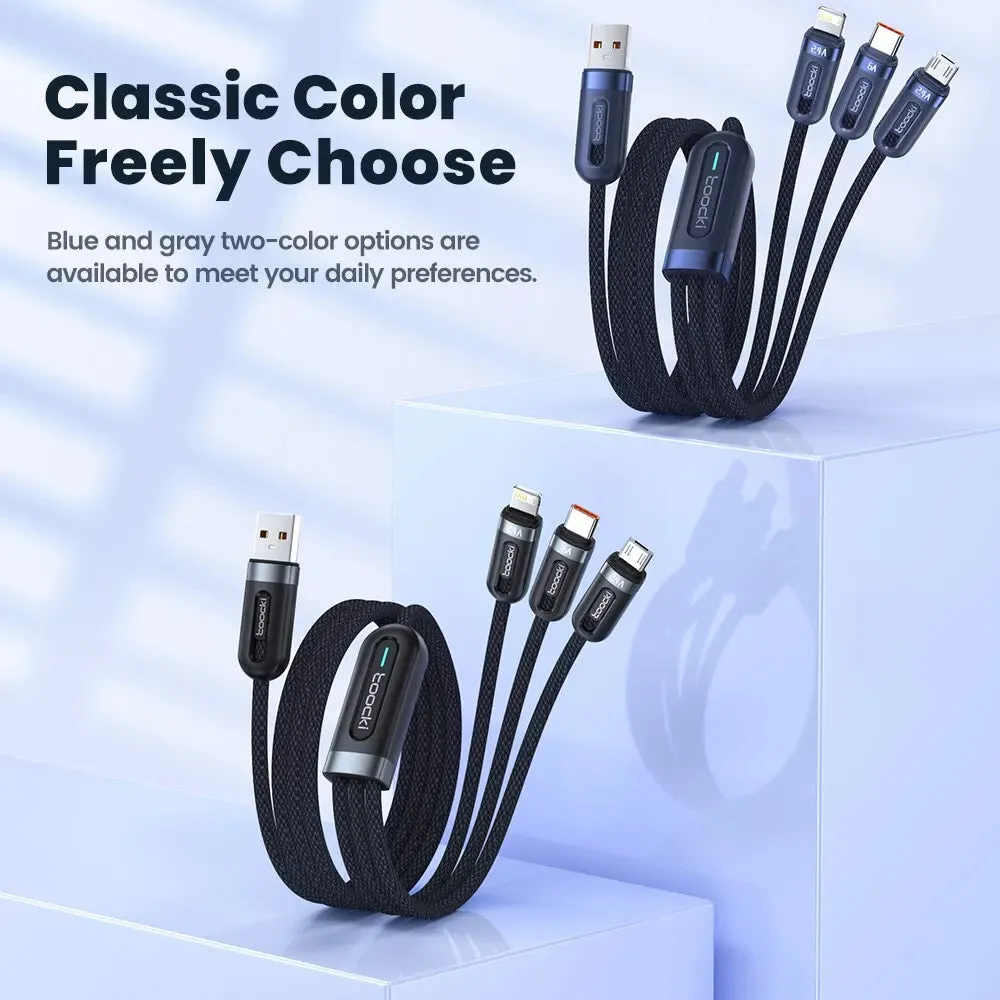 6a 3in1 Fast Charging Cable for Iphone x Xiaomi Oneplus Realme Poco