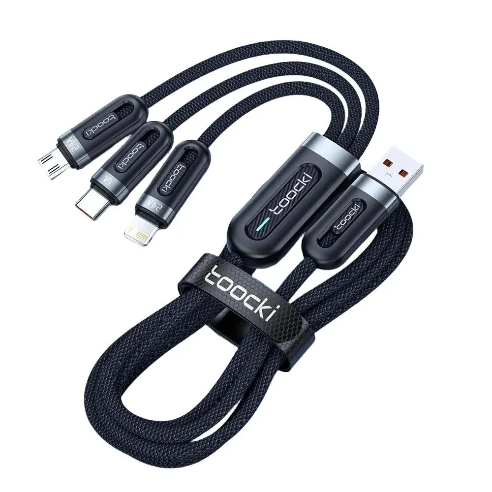 6a 3in1 Fast Charging Cable for Iphone x Xiaomi Oneplus Realme Poco