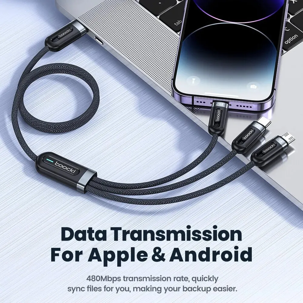 6a 3in1 Fast Charging Cable for Iphone x Xiaomi Oneplus Realme Poco