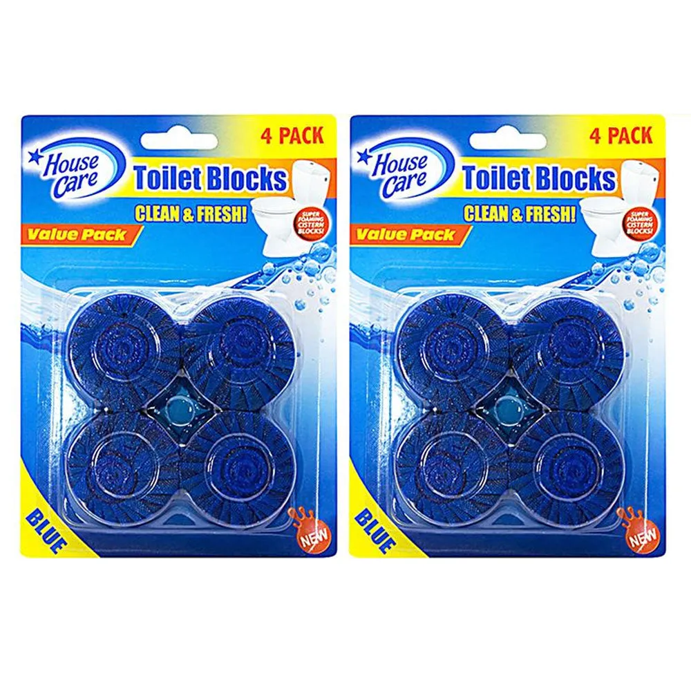 8 Automatic Toilet Bowl Cleaner Stain Remover Blue Tabs Tablet Flush Tank