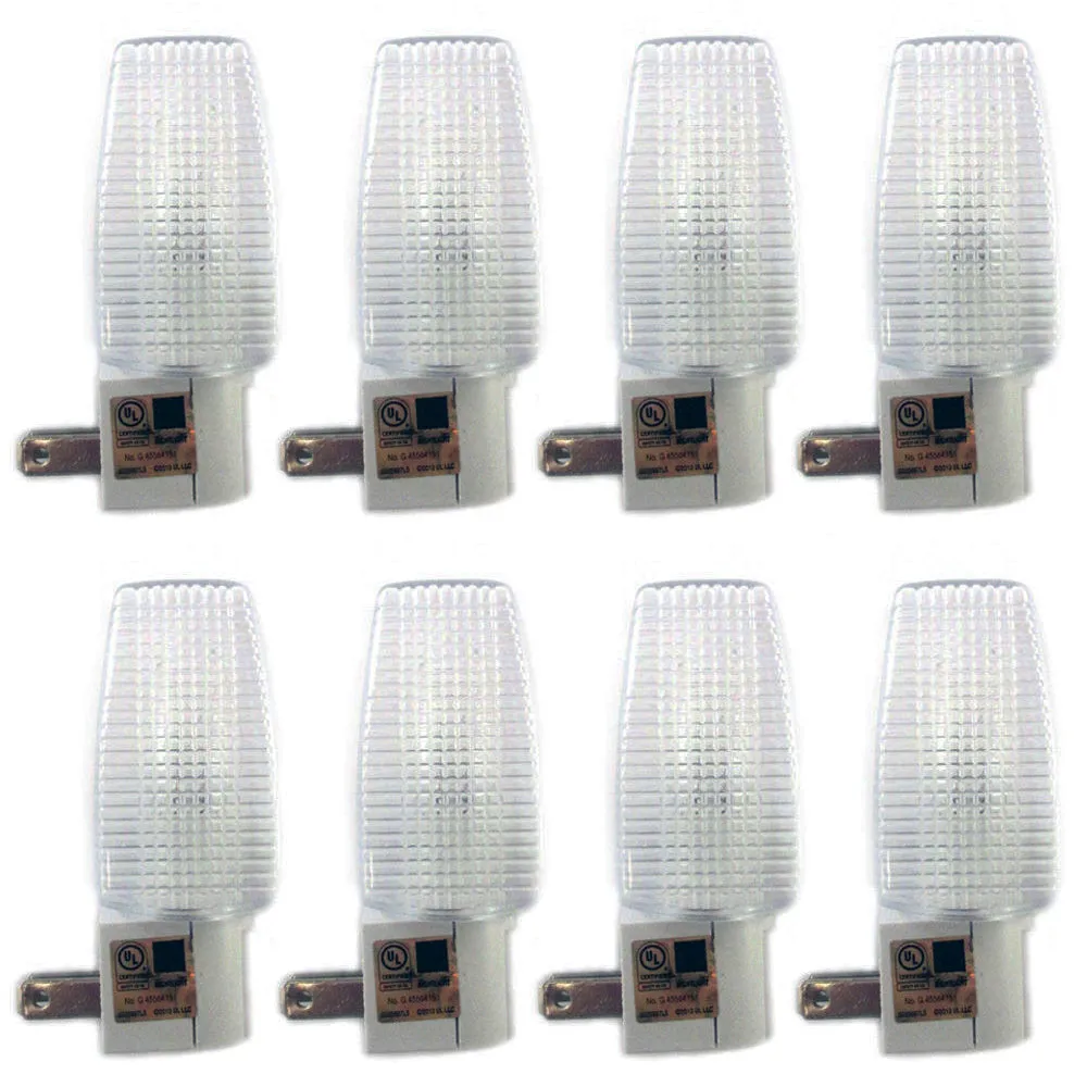 8 Trisonic Sensor Light Bulb Energy Saving Automatic Nghtlight Wall Plug In