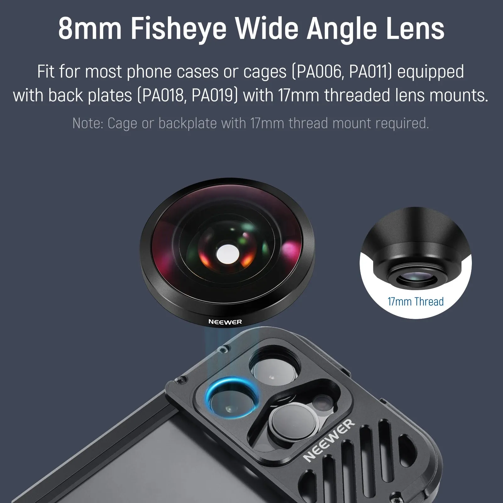 8mm Fisheye Lens for Smallrig Iphone Samsung 220 Wide Angle 17mm Thread Hd Quality