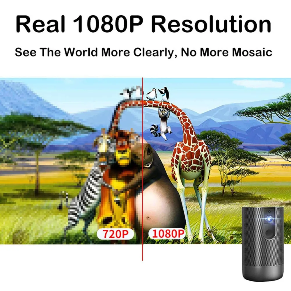 A5 1920X1080P 200 Lumens Multi-Function Portable Home Theater Led Hd Digital Projector With Bluetooth Speaker Android 7.1 2G   16Gb