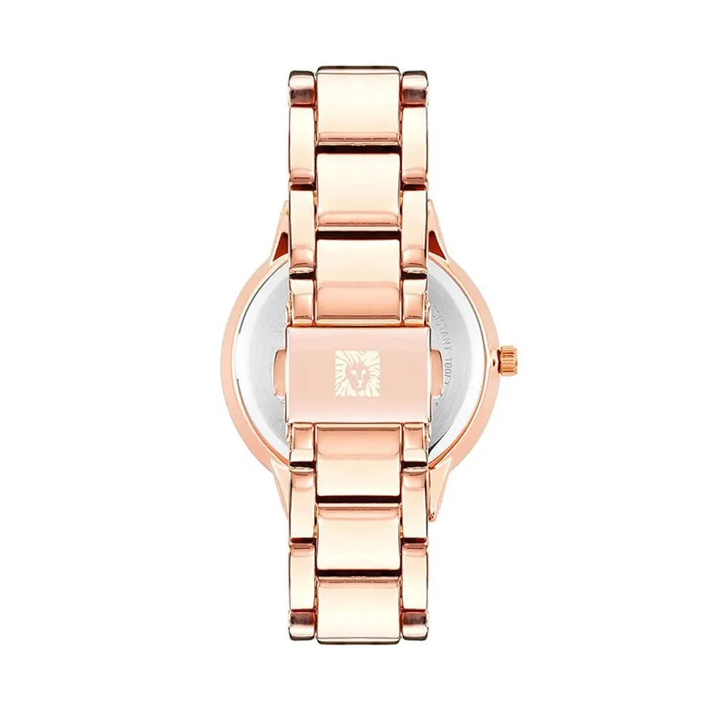 Anne Klein New York Analog Women's Watch - AK3876GNRG (Green Dial Rose Gold Colored Strap)