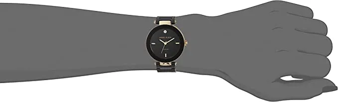 Anne Klein Women's Genuine Diamond Dial Ceramic Bracelet Watch Model AK/1018BKBK