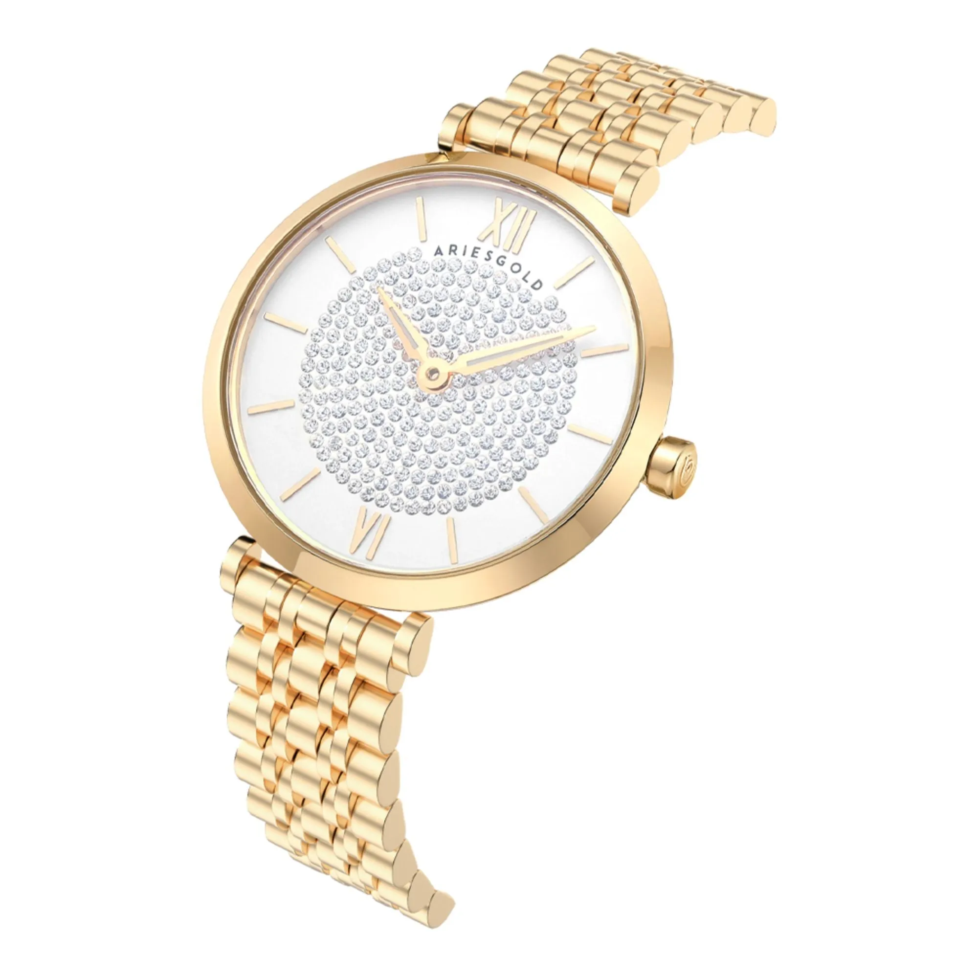 Aries Gold Draliet Silver Stainless Steel Strap Women Majestic Watches L 5042 G-W