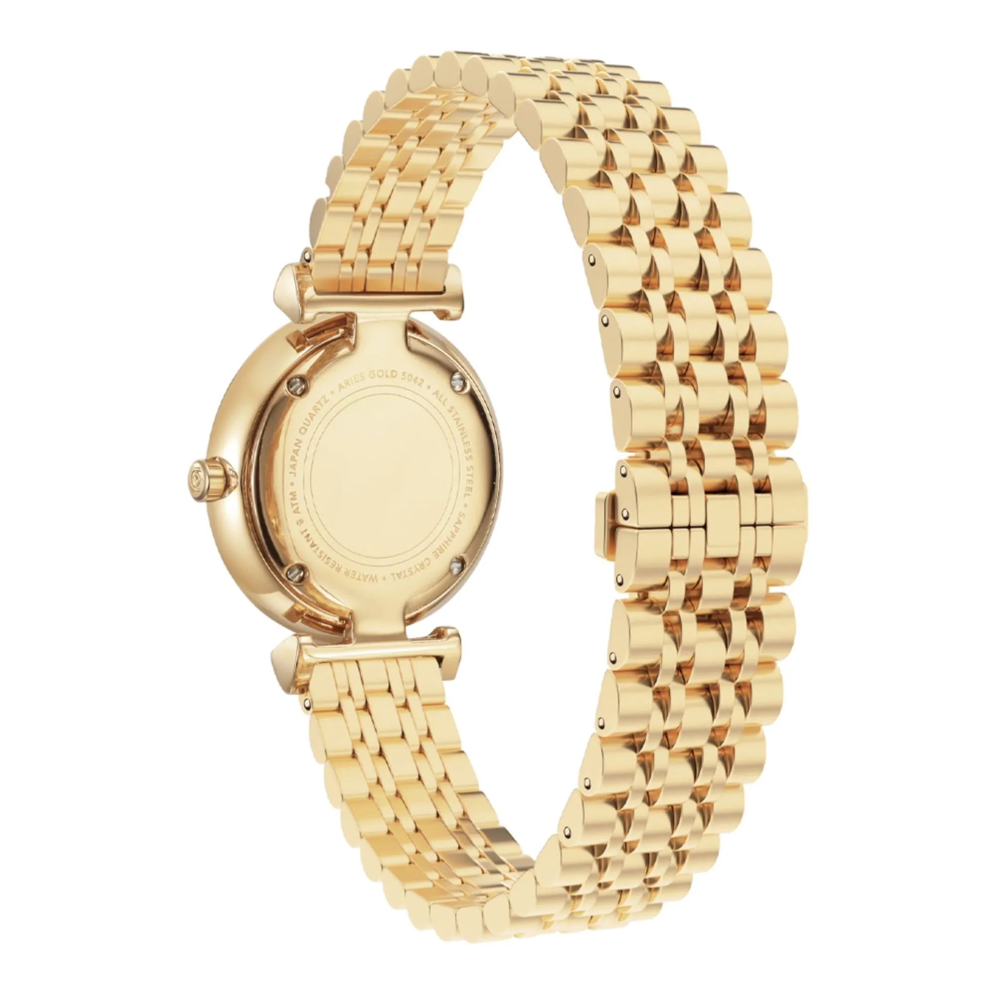 Aries Gold Draliet Silver Stainless Steel Strap Women Majestic Watches L 5042 G-W