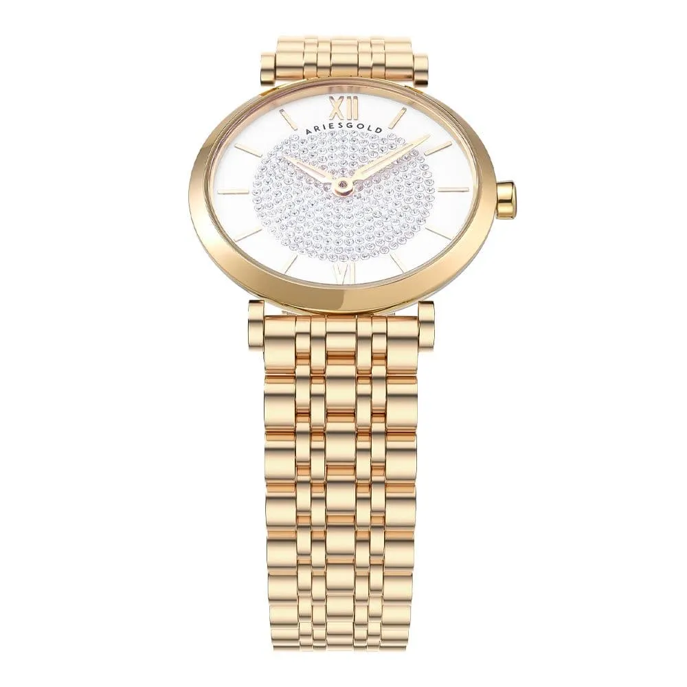 Aries Gold Draliet Silver Stainless Steel Strap Women Majestic Watches L 5042 G-W
