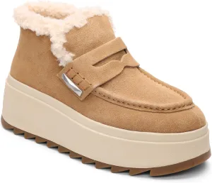 ASH Women's Magic Ankle Bootie-Suede Upper, Faux Shearling Lining, Chunky Sole, Slip-on Winter Wear Fashion Boot
