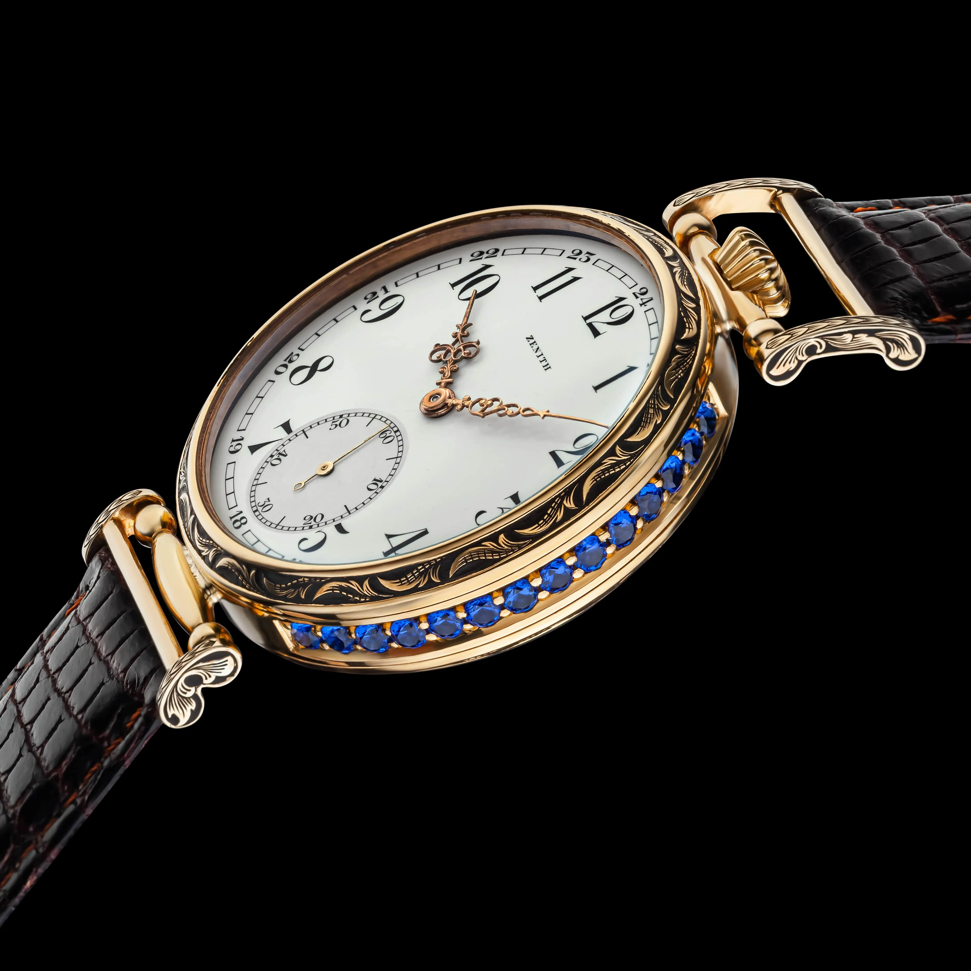 AZURA Men's Wristwatch fits Vintage Movement & Original Enamel Dial