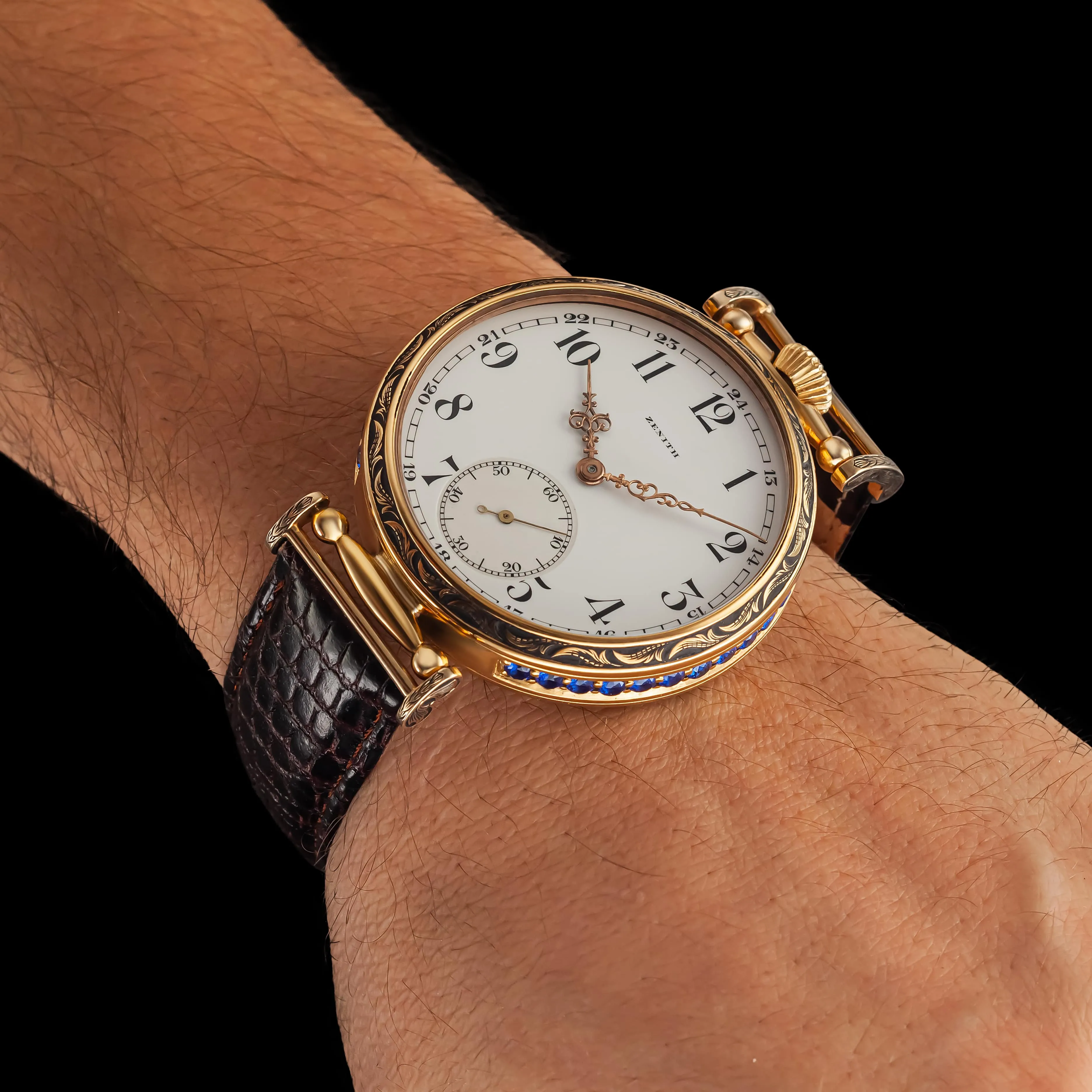 AZURA Men's Wristwatch fits Vintage Movement & Original Enamel Dial