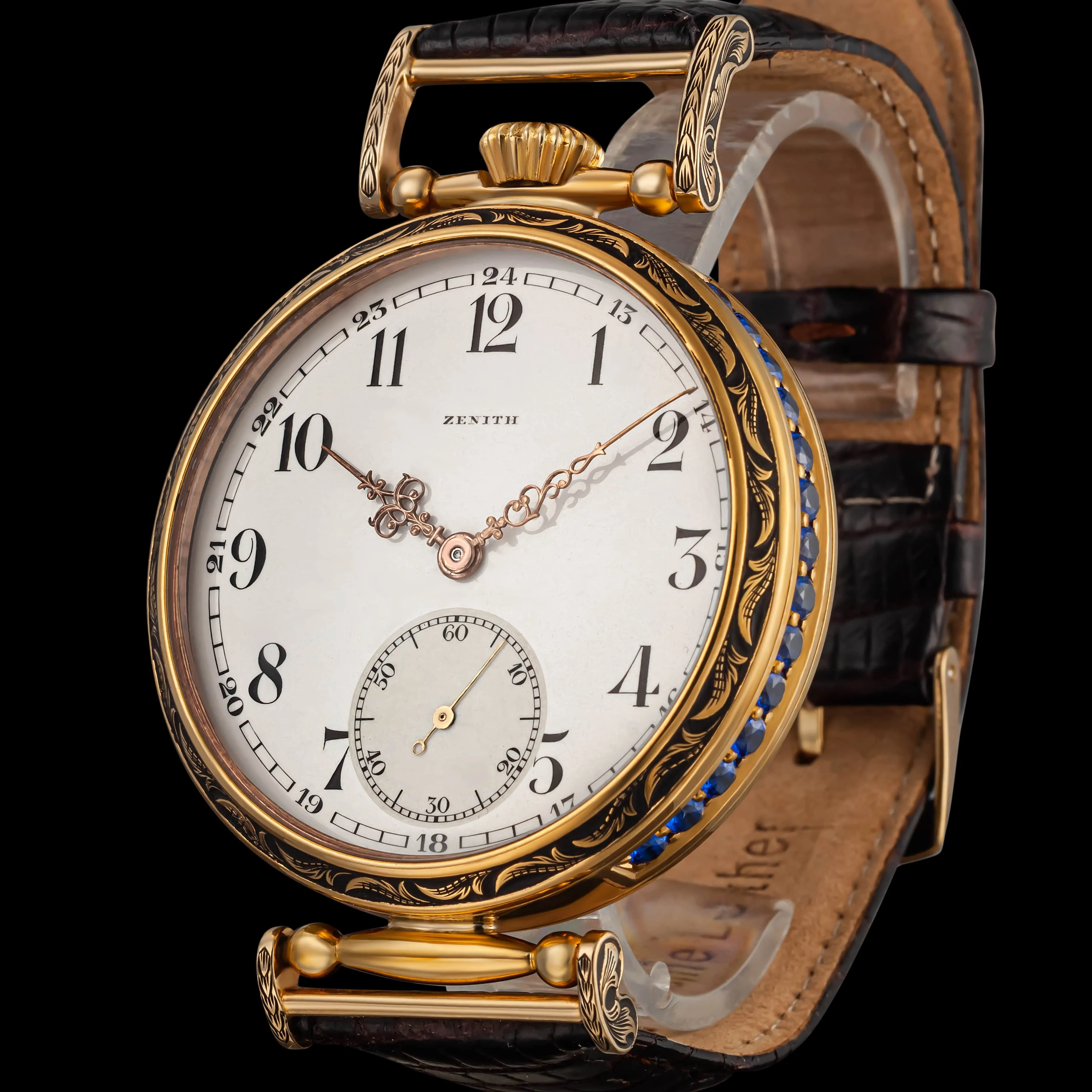 AZURA Men's Wristwatch fits Vintage Movement & Original Enamel Dial