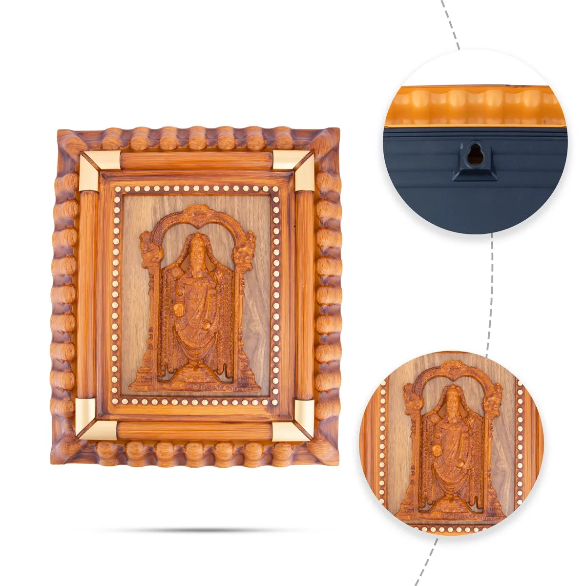 Balaji Photo Frame - 15 x 13 Inches | Plastic Picture Frame/ Wooden Polish Wall Frame for Home Decor