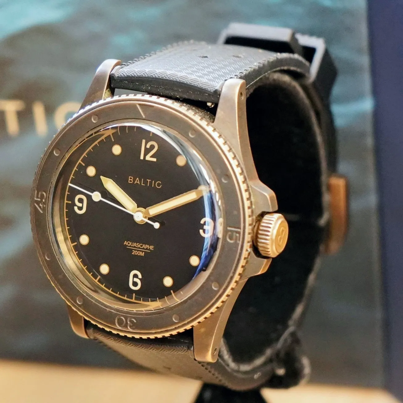 BALTIC Aquascaphe Bronze Brown Diver's Watch 200M Automatic Wristwatch - ALL ORIGINAL, Box & Papers!