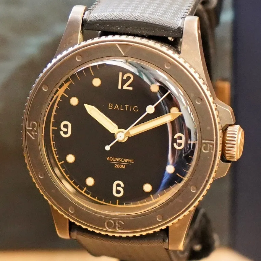 BALTIC Aquascaphe Bronze Brown Diver's Watch 200M Automatic Wristwatch - ALL ORIGINAL, Box & Papers!