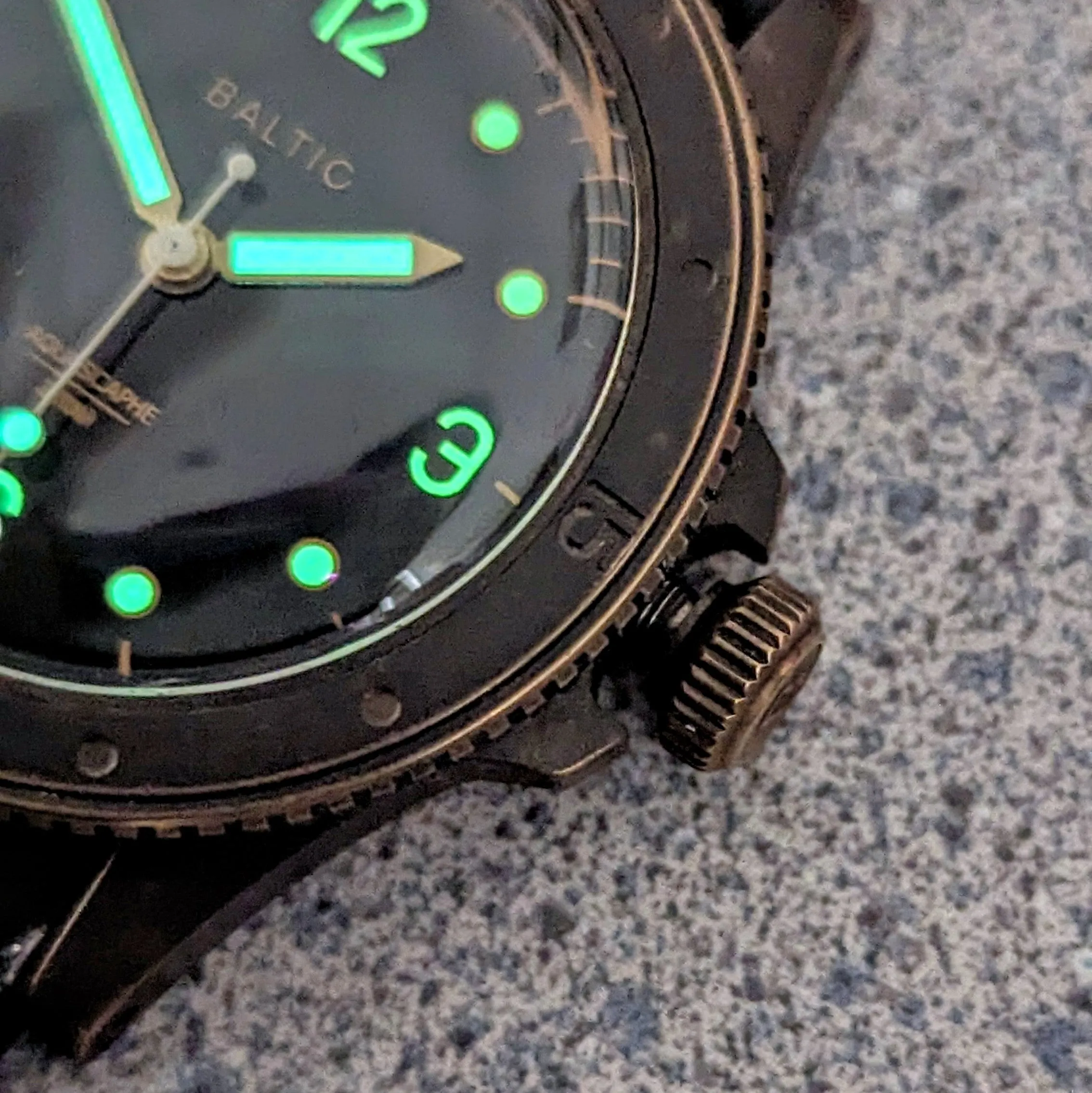 BALTIC Aquascaphe Bronze Brown Diver's Watch 200M Automatic Wristwatch - ALL ORIGINAL, Box & Papers!