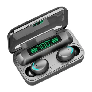 Bluetooth Earphone with Noise Reduction & Led Display - Black