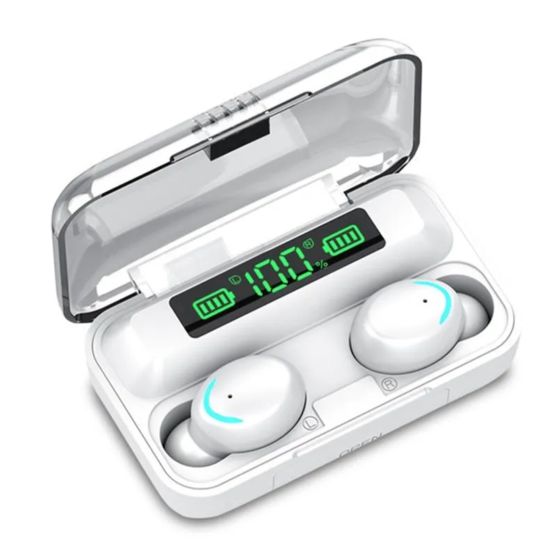 Bluetooth Earphone with Noise Reduction & Led Display - Black