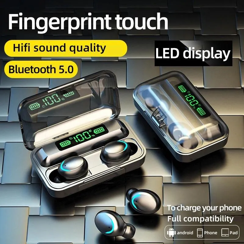 Bluetooth Earphone with Noise Reduction & Led Display Hand Strap