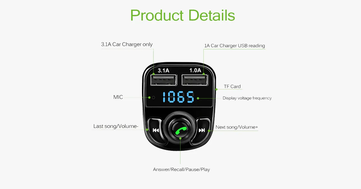 Bluetooth FM Transmitter Modulator