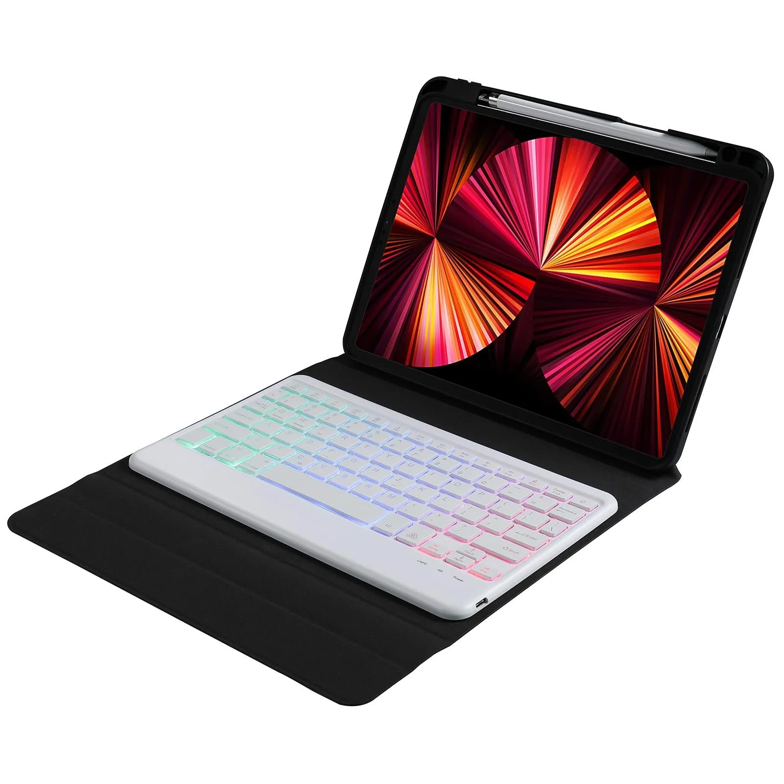 Bluetooth Keyboard Leather Case For Ipad 9.7 - Triangle Holder & Pen Slot