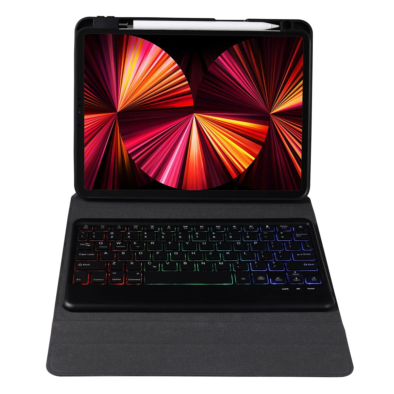 Bluetooth Keyboard Leather Case For Ipad 9.7 - Triangle Holder & Pen Slot