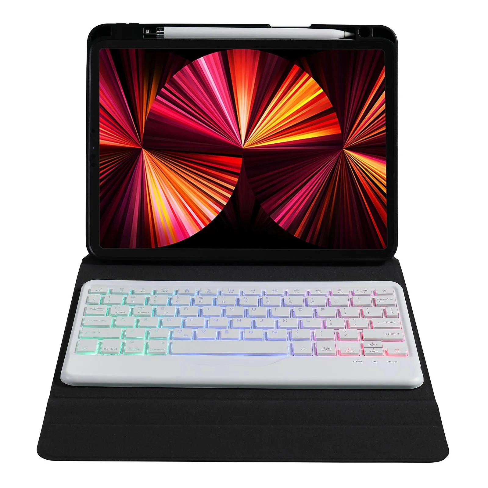 Bluetooth Keyboard Leather Case For Ipad 9.7 - Triangle Holder & Pen Slot