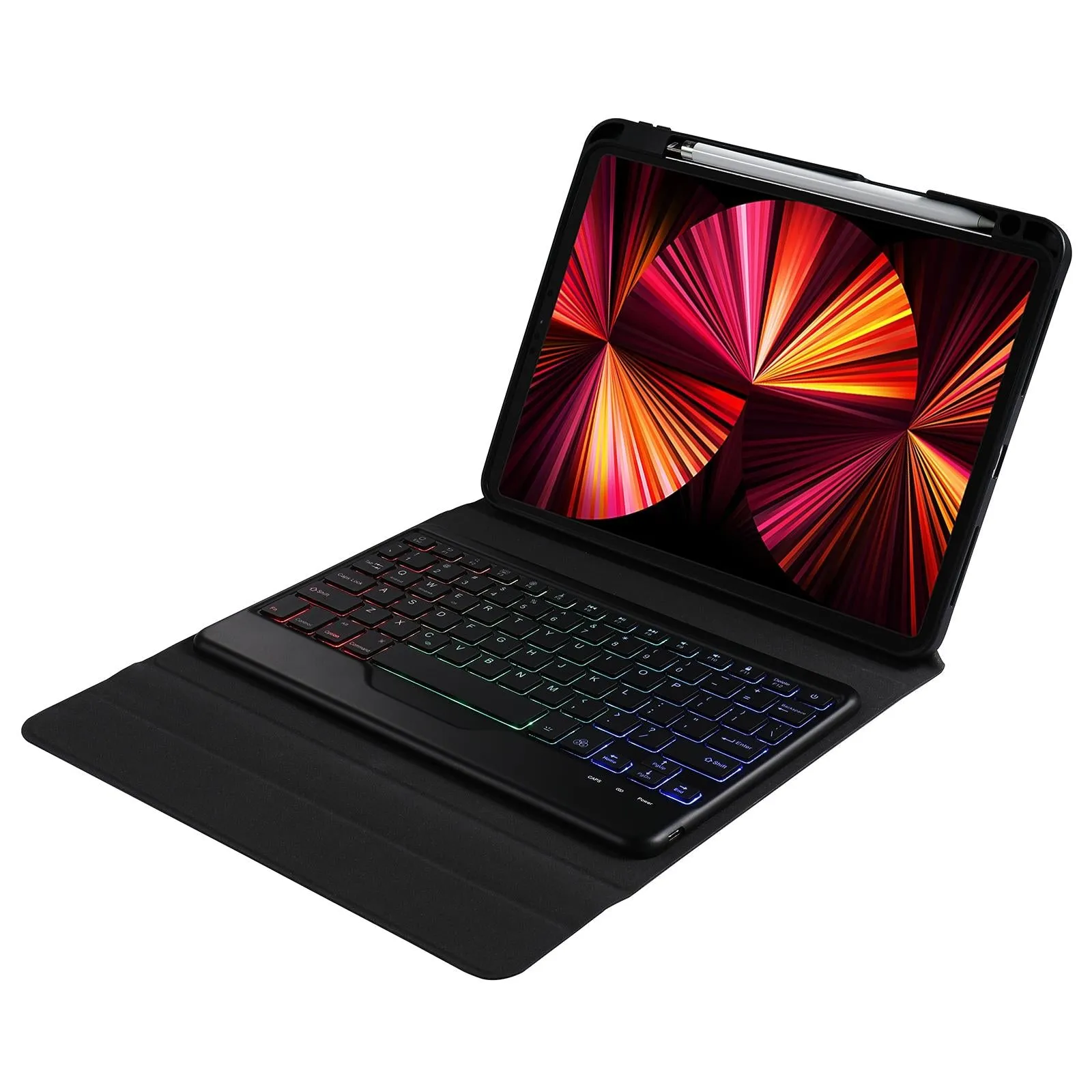 Bluetooth Keyboard Leather Case For Ipad 9.7 - Triangle Holder & Pen Slot