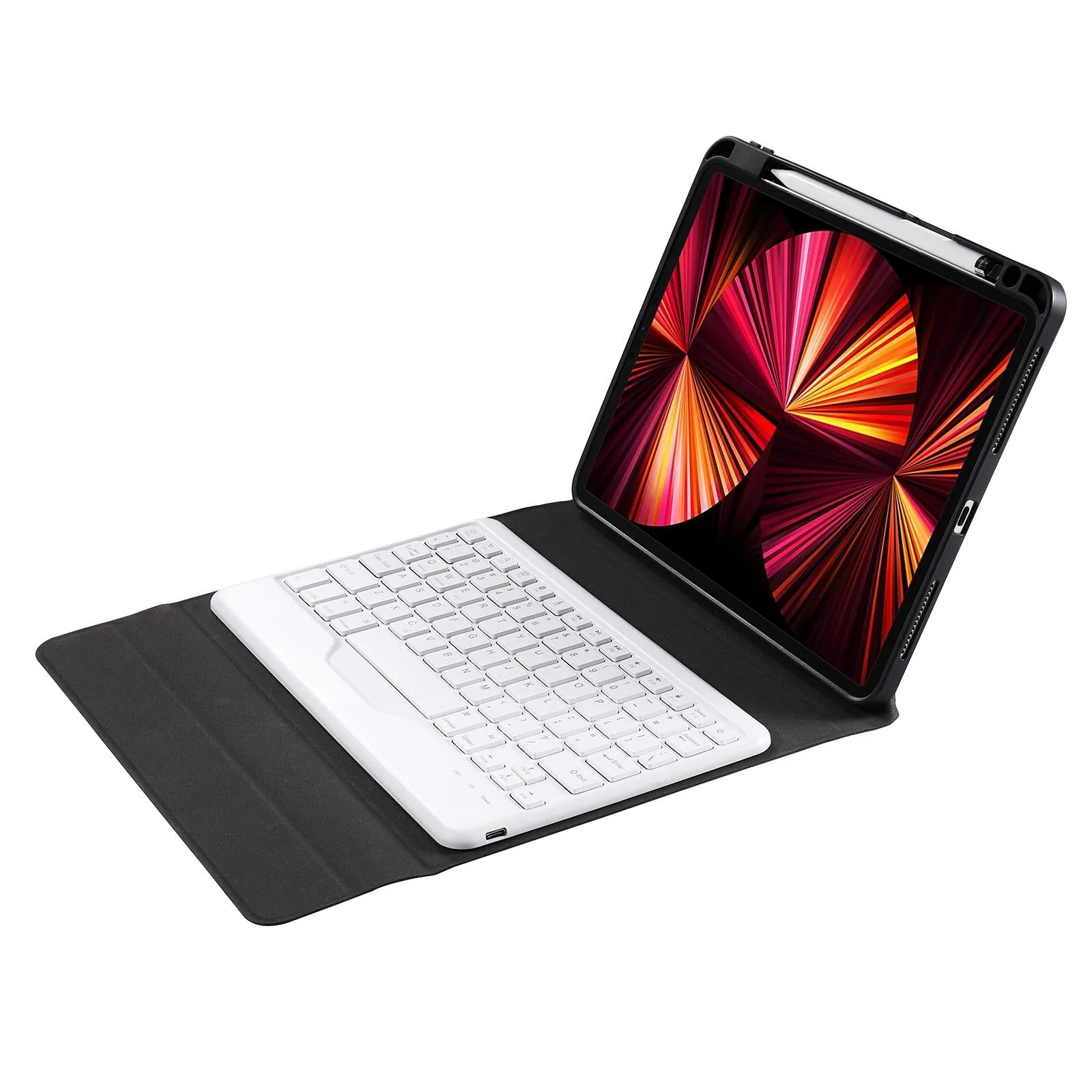 Bluetooth Keyboard Leather Case For Ipad Pro 11 With Triangle Holder & Pen Slot - Fits 2021 / 2020 / 2018 & Air 4 10.9 - Splittable