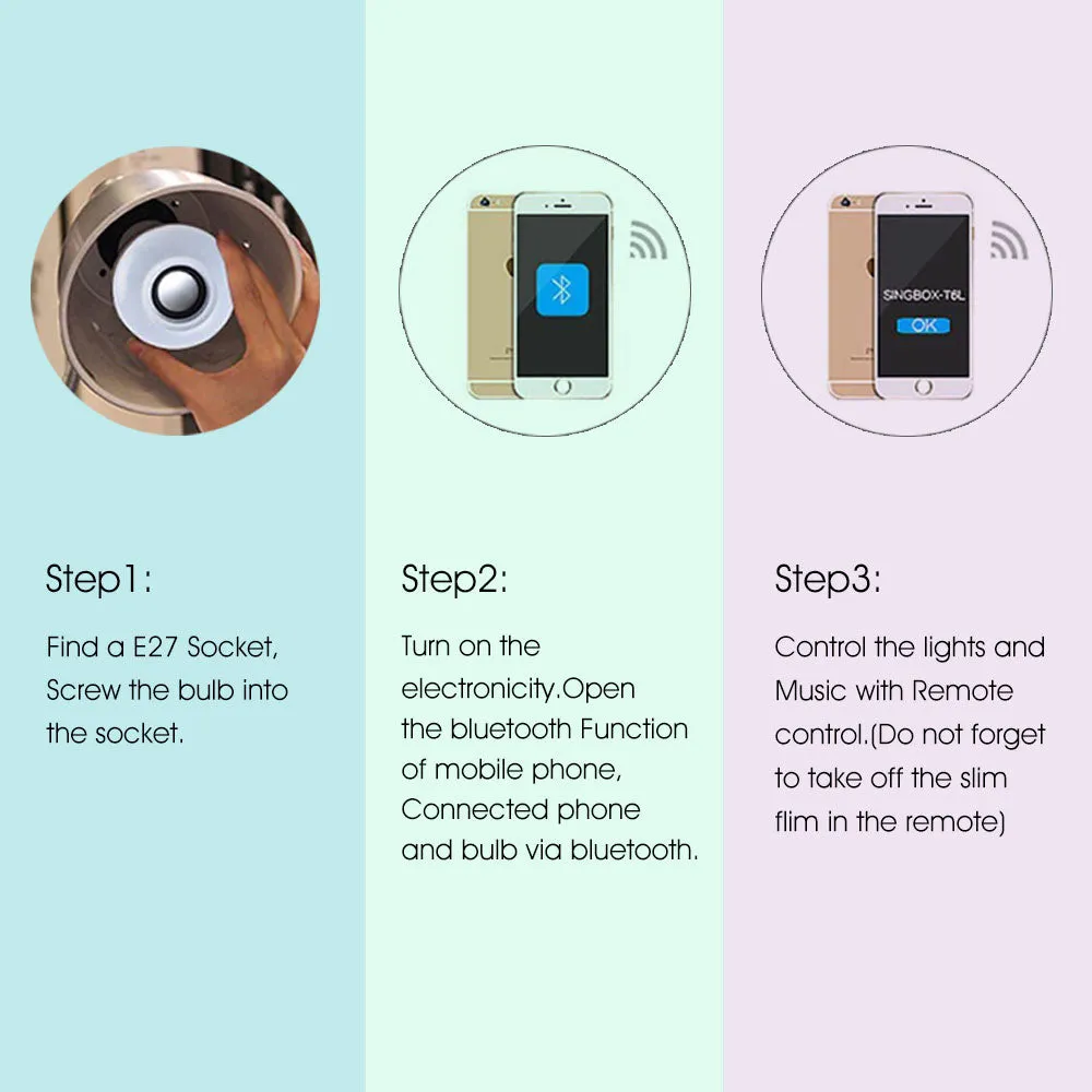 Bluetooth Smart LED Light Speaker with Remote Controler