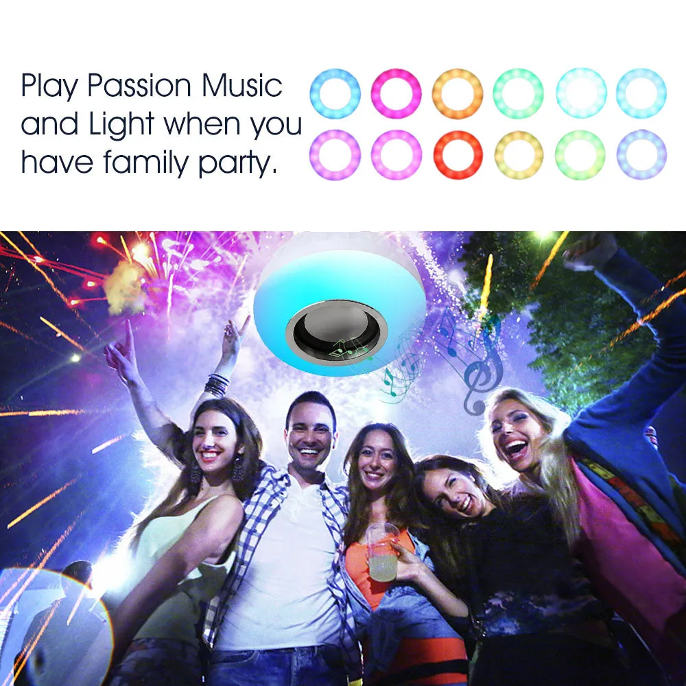 Bluetooth Smart LED Light Speaker with Remote Controler