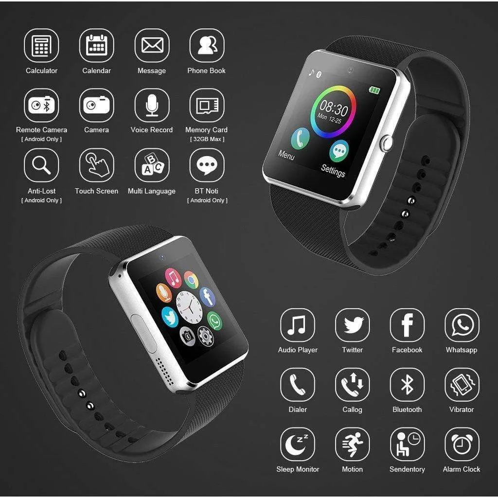 Bluetooth Smartwatch Phone Watch Camera Touch Screen