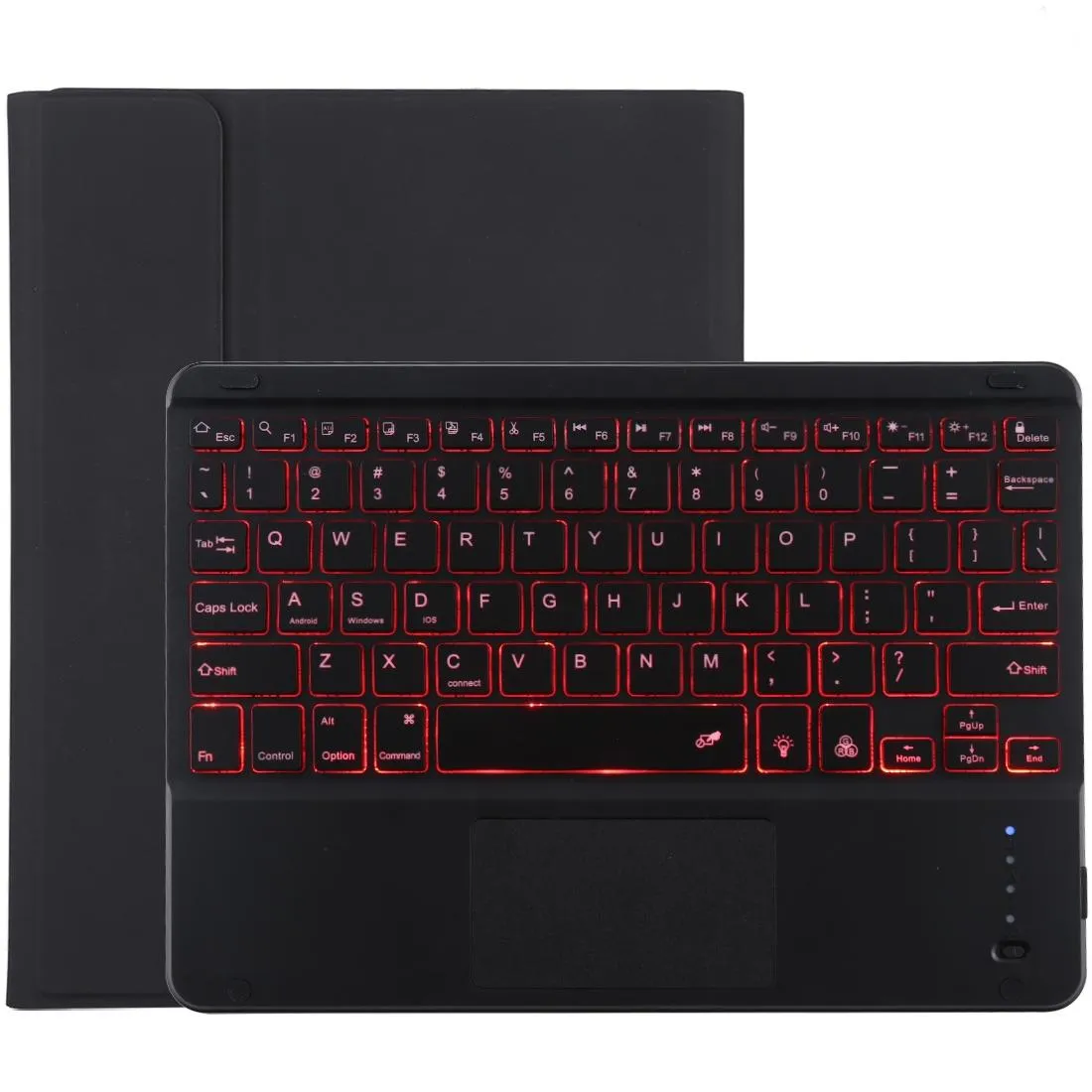 Bluetooth Tablet Case For Ipad 10.2 / Ipad Air 2019 With Touch Pad & Backlight & Pen Holder - Detachable Microfiber Leather