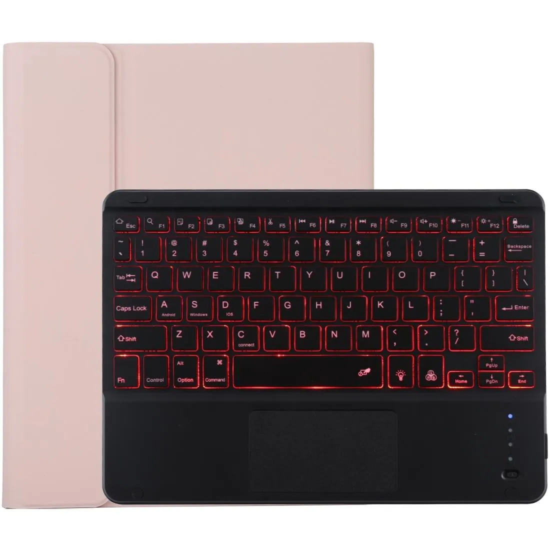 Bluetooth Tablet Case For Ipad 10.2 / Ipad Air 2019 With Touch Pad & Backlight & Pen Holder - Detachable Microfiber Leather