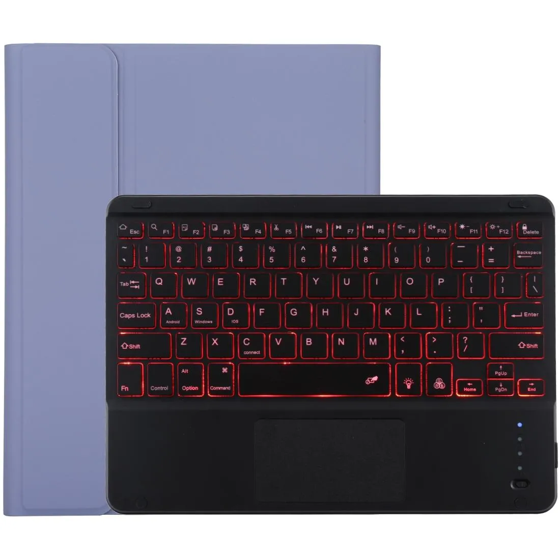 Bluetooth Tablet Case For Ipad 10.2 / Ipad Air 2019 With Touch Pad & Backlight & Pen Holder - Detachable Microfiber Leather