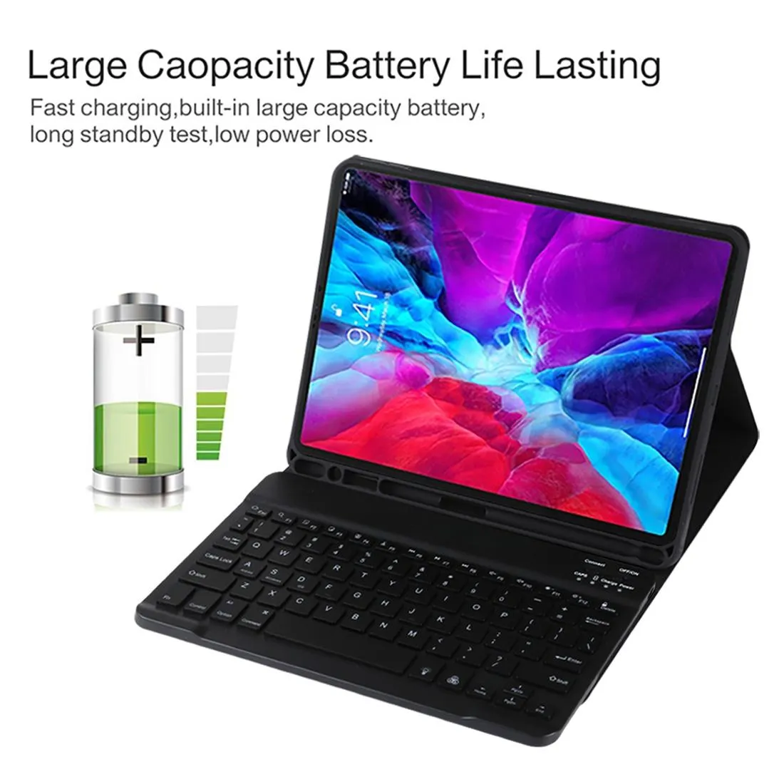Bluetooth Tablet Case For Ipad Pro 11 With Detachable Microfiber Leather Backlight Pen Slot & Holder