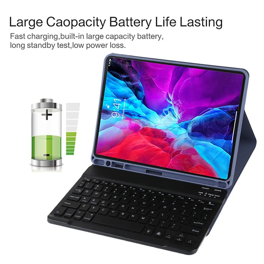Bluetooth Tablet Case For Ipad Pro 11 With Detachable Microfiber Leather Backlight Pen Slot & Holder