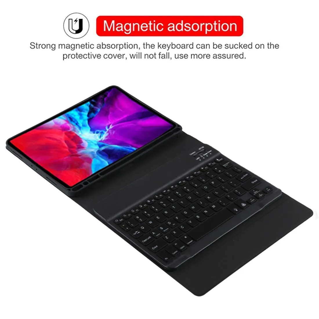 Bluetooth Tablet Case For Ipad Pro 11 With Detachable Microfiber Leather Backlight Pen Slot & Holder