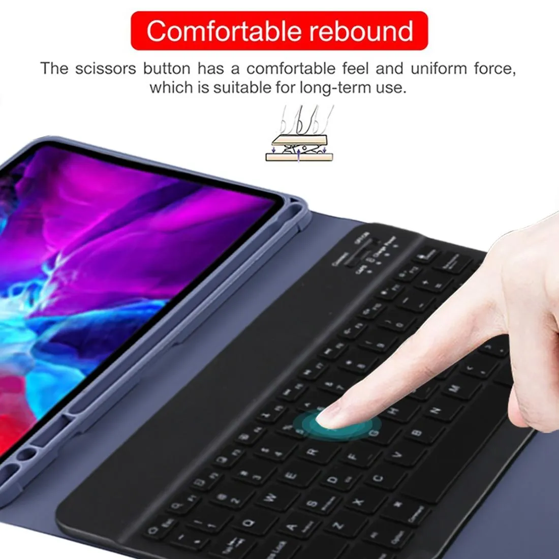 Bluetooth Tablet Case For Ipad Pro 11 With Detachable Microfiber Leather Backlight Pen Slot & Holder