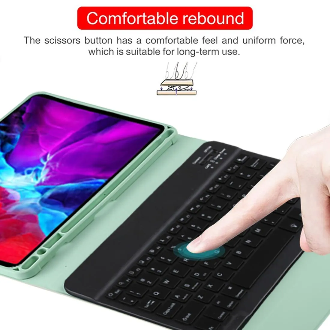 Bluetooth Tablet Case For Ipad Pro 11 With Detachable Microfiber Leather Backlight Pen Slot & Holder