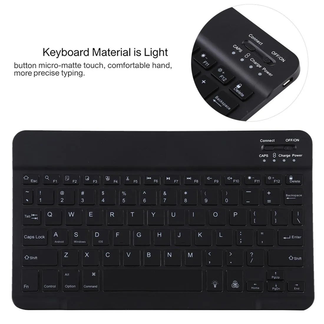 Bluetooth Tablet Case For Ipad Pro 11 With Detachable Microfiber Leather Backlight Pen Slot & Holder