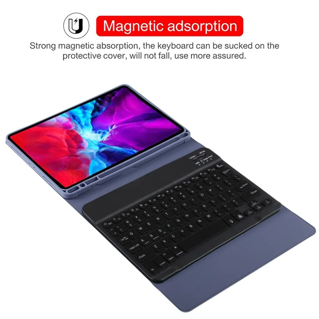 Bluetooth Tablet Case For Ipad Pro 11 With Detachable Microfiber Leather Backlight Pen Slot & Holder