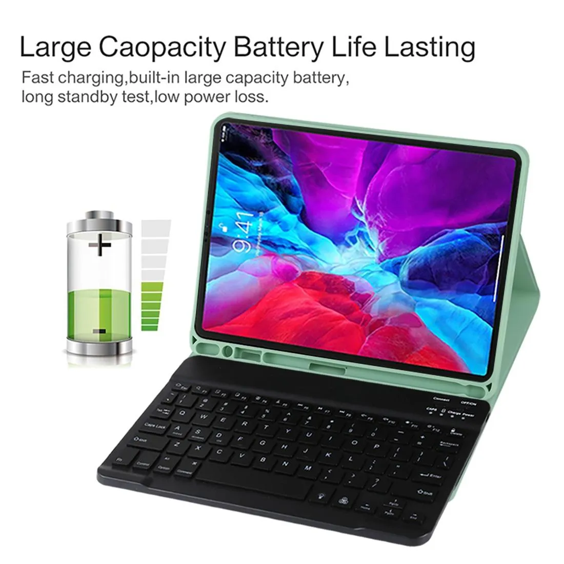 Bluetooth Tablet Case For Ipad Pro 11 With Detachable Microfiber Leather Backlight Pen Slot & Holder