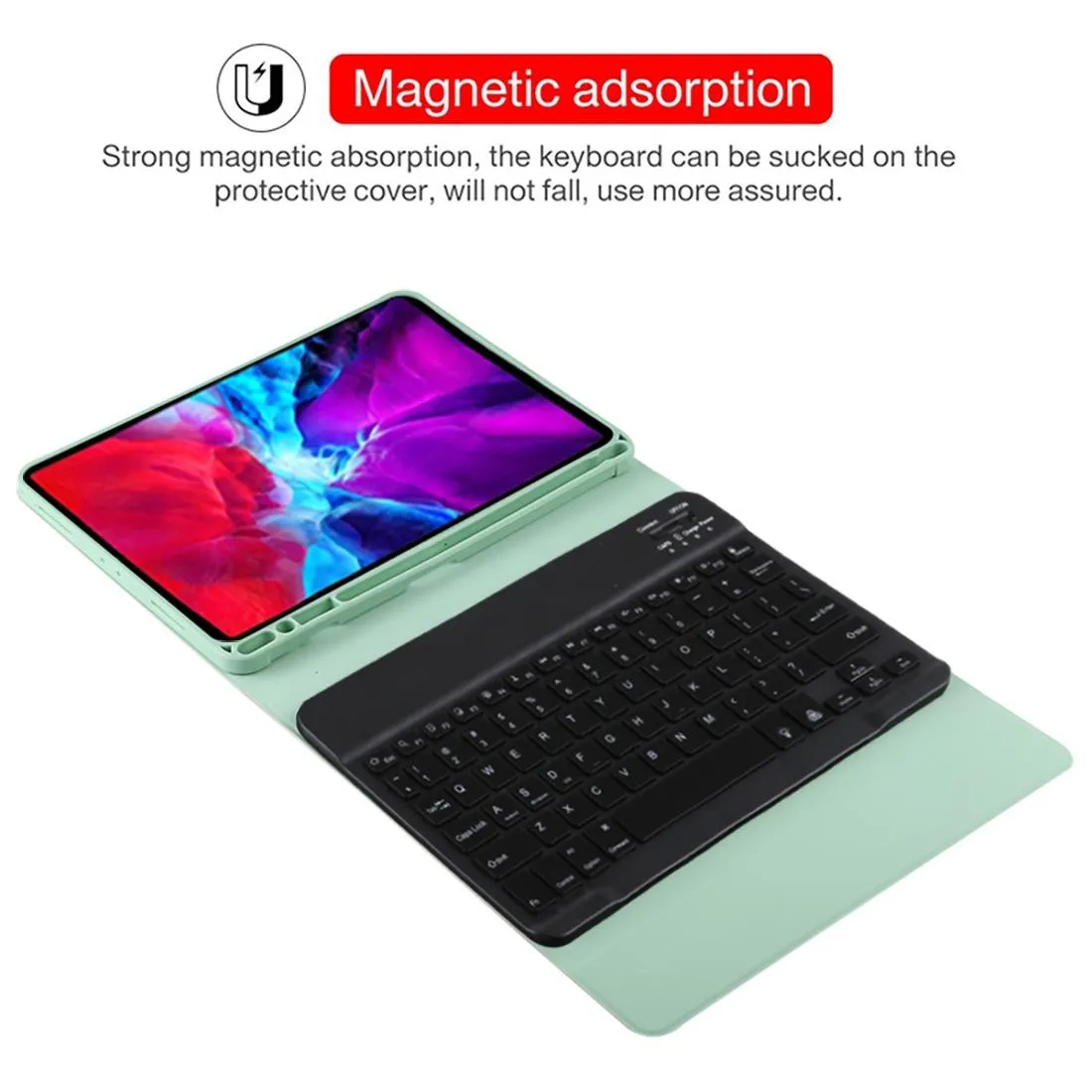 Bluetooth Tablet Case For Ipad Pro 11 With Detachable Microfiber Leather Backlight Pen Slot & Holder