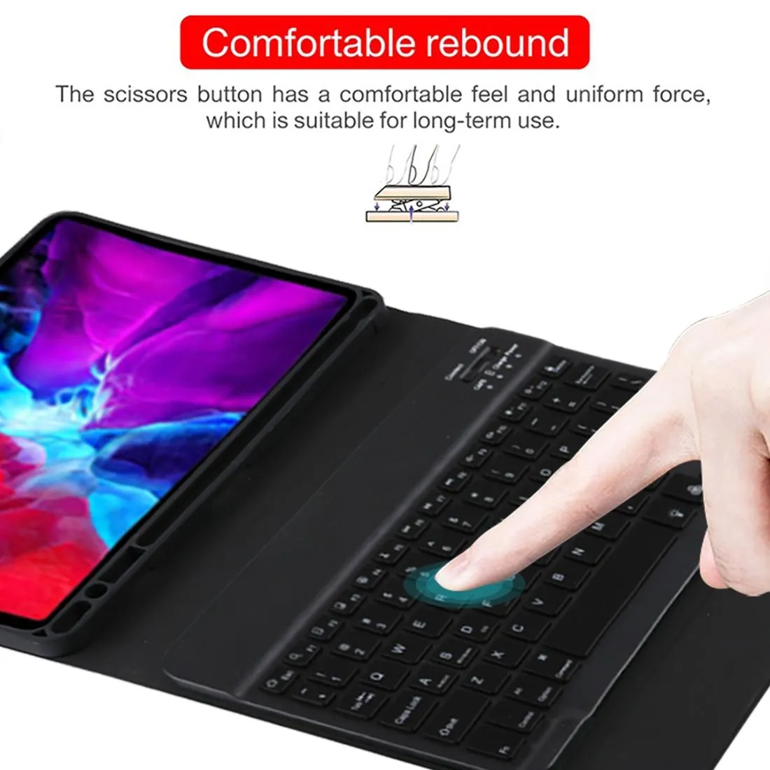 Bluetooth Tablet Case For Ipad Pro 11 With Detachable Microfiber Leather Backlight Pen Slot & Holder