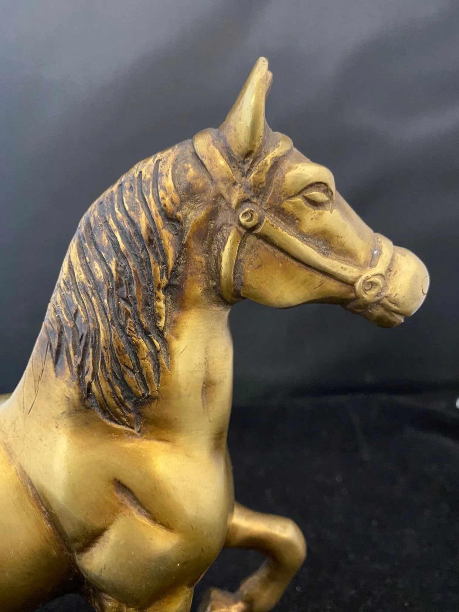 C. 1900S Antique Brass Horse Statue - $6K APR Value w/ CoA!