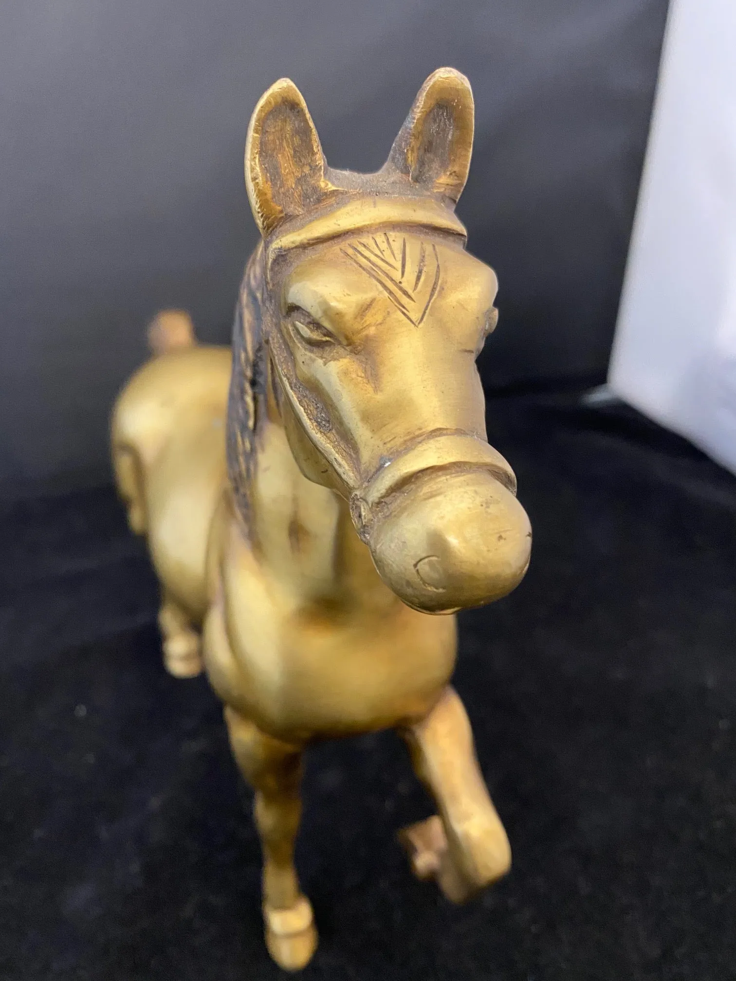 C. 1900S Antique Brass Horse Statue - $6K APR Value w/ CoA!