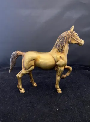 C. 1900S Antique Brass Horse Statue - $6K APR Value w/ CoA!