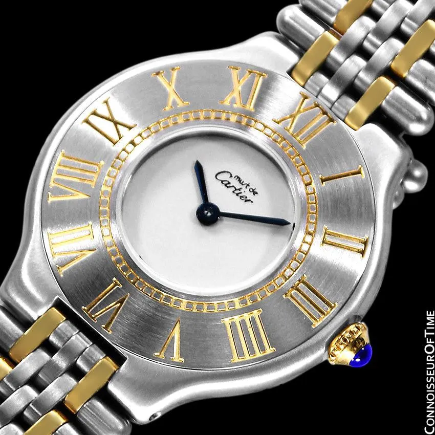 Cartier Must De 21C Mens Midsize Unisex Watch - Stainless Steel & 18K Gold